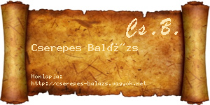 Cserepes Balázs névjegykártya